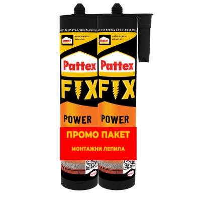Pattex FIX Power монт. лепило без разтворител 2х385 г Промо пакет
