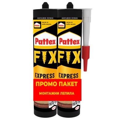 Pattex FIX Express бързосвързващо монтажно лепило 2x375 г Промо пакет