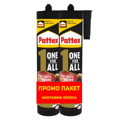 Pattex OneForAll High Tack монт. лепило Flextec бяло 2х440 г Промо пакет