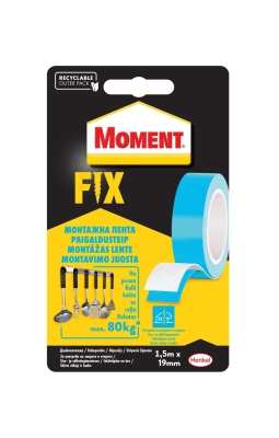 Moment Fix Двойнолепяща монтажна лента 80 кг / 1.5м x 19мм