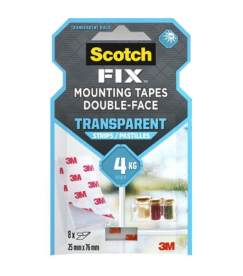 3M Scotch® FIX монтажна лента 8 бр. -max 500 г на лента - безцветна