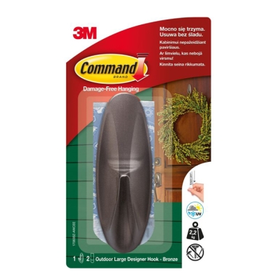3M Command  17083BZ закачалка за въшна употреба 1 бр. L - max 2.2 кг - бронз