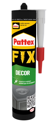 Pattex FIX Décor монтажно лепило без разтворители, бяло, 380 г