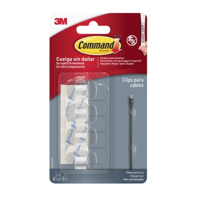 3M Command  17017 клипс за кабели  4 бр. - прозрачен
