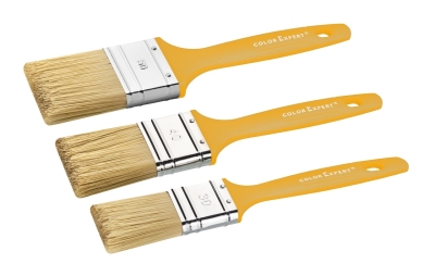 Color Expert Комплект 3 универсални четки *8143 клас 6 бял косъм - жълта дръжка 30/40/50 мм